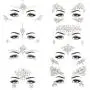 Étoiles Noctilucentes Temporaires Adhésives pour Visage, Stickers en Acrylique, Cristaux, Glitter, Rubans de larmes arc-en-ciel, Rhinestones – ZLXIN (8 Pièces)