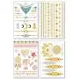 Metallische Temporäre Tattoos für Frauen Mädchen Teenager - 8 Blätter Gold Silber Glitzer Shimmer Designs Schmucktattoos – 100+ Farbflash Fälsche Wasserfeste Tattooaufkleber (Aruba)