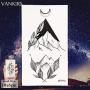 12 Pieces/Lot Geometry Triangle Mountain Temporary Tattoo Sticker Cover Women Body Arm Art Drawing Waterproof Fake Black Sea Weave Tatoos Custom 10x6CM