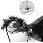 LessMo Halloween Headband, Skull Headwear with Gauze, Long Veil Costume Accessories, Stretchy, Reusable, for Women and Kids, Halloween Party, Cosplay