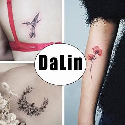 DaLin Sexy Floral Temporary Tattoos for Men Women Black Flowers 24Pcs Collection - Individual Styles Available