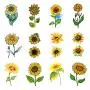 SanerLian Sunflowers Temporary Tattoo Sticker Watercolor Waterproof Women Girls Back Shoulder Arm Body Art 10.5X6cm Set of 12 SanerLian Sunflowers Temporary Tattoo Sticker Watercolor Waterproof Women Girls Back Shoulder Arm Body Art 10.5X6cm Set of 12