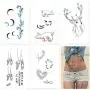30 Blätter 3D Aquarell Lavendelblume Temporäre Tattoos für Damen Körperkunst Arm Künstliche Flora Erwachsene Tattoo Sticker