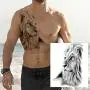 EGMBGM 6 Sheets Tribal Realistic Lion King Temporary Tattoo Stickers For Men Kids Cool Black Ink Tiger Drawing Waterproof Fake Tattoos For Women Body Art Real Large Tatoos Temporary Paper Set Animals