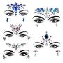 Éléments de Visage en Cristal, Étoiles de Mer en Cristaux Adhésifs pour Yeux, Autocollants pour Visage, Étiquettes Temporaires Brillantes, Étiquettes de Maquillage Waterproof pour Fête d'Halloween et Décorations de Festival.