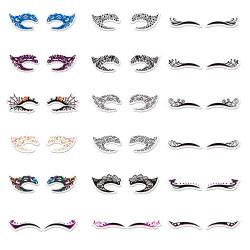 Temporary Eye Tattoo, ETEREAUTY 18 Pairs Eye Tattoo Stickers with Waterproof Eyeshadow and Eyeliner Designs