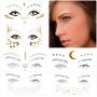 Face Tattoos Sticker, Freckle Sticker, Face Tattoos for Women, Face Metallic Temporary Tattoo Water Transfer Tattoo for Professional Make up Dancer Costume Parties