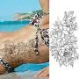 Wunderschöne indische Henna-Tätowierungen, 10 Blatt, temporär für Damen, Mandala-Blumen, Traumfänger-Tätowiersticker für Mädchen, Körperkunst, Armzeichnungen, Spitze, Fake-Juwelen-Tätowieranhänger.
