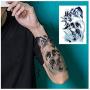 Ooopsiun 10 Sheets Large Arm Temporary Tattoos For Men Adults, Skull Skeleton Fake Arm Tattoo stickers Halloween Day of the Dead