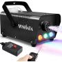 MOSFiATA Fog Machine with Controllable Lights, 500W Professional DJ LED Smoke Machine 3 Color Light with Wireless Remote Control and Wired Control 2000 CFM Huge Fog for Halloween Holidays Parties