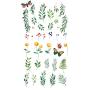 WYUEN 12 PCS/lot Flower Temporary Tattoo Sticker for Women Men Fake Tatoo Body Art Adult Waterproof Hand Stickers 9.8X6cm (FW12-05)