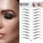 2er Satz 3D Haarähnliche Eyeliner-Aufkleber, Wasserfest, Imitation Natur-Ökologisch, Brow Shaper für Augenbrauen Modellierung & Transfer – E16