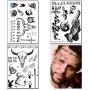 4 Sheets Temporary Face Tattoos Stickers Halloween Face Tattoo Kit Festival Body Art Makeup Temporary Tattoos for Women Men Kids Halloween Costume Accessories Party Decorations