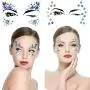 Lady Up 6 PCS Gesichtskristalls Aufkleber Glitzer Meerjungfrau Gesichtskristalle Temporäre Tattoos Aufkleber für Festival Halloween Carnival Party