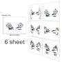 Lady Up 6 PCS Gesichtskristalls Aufkleber Glitzer Meerjungfrau Gesichtskristalle Temporäre Tattoos Aufkleber für Festival Halloween Carnival Party