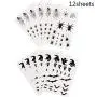 540 PCS Halloween Spinnen und Netz Körper und Gesicht Temporäre Tattoos Aufkleber für Kinder und Erwachsene Kostüm