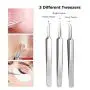 Pinkiou Blackhead Entferner Comedone Pickel-Entferner Extraktionstool Set Behandlung für Mitesser und Pickel, 8-in-1 mit Metallkoffer