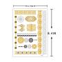 Metallic Temporary Tattoos for Women Teens Girls 6 Sheets Gold Silver Flash Designs Temporary Tattoos - Color Flash Fake Waterproof Tattoo Stickers