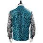 Mens Tiger King Shirt Joe Exotic Shiny Sequins Button Down Dress Shirt S Blue