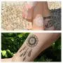 Pinkiou Henna Tattoosticker mit Spitze Mehendi, temporäre Henna-Tattoos für freigeistige Mädchen und Teenager, Metallic-Tattoos, Pack mit 6 (weiß)