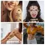Konsait 12 Halloween Spinnen-Gesicht-Tattoos - Schädel Spinnennetz Temporäre Tattoos – Aufkleber für Gesicht, Schulter, Arm, Rücken für Damen, Herren, Kinder Halloween Cosplay Accessoires