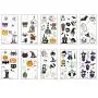 Kinderweihnachtliche Temporäre Tattoos, Leuchtende Halloween-Sticker für Kinder, Temporäre Tattoos für Gesicht, Körper, Arme, Kürbis, Geist, Teufel, Schädel, Trick or Treat, Wasserübertragbare Aufkleber für Baby Jungen Mädchen (10 Blätter)