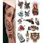 Imarisha Temporary Tattoos for Women Men Adults - Vintage Old School Design Body Arm Hand Temporary Semi-Permanent Tattoos Stickers 13 Sheets | Skin Safe | Waterproof | Removable Imarisha Temporary Tattoos for Women Men Adults - Vintage Old School Design Body Arm Hand Temporary Semi-Permanent Tattoos Stickers 13 Sheets | Skin Safe | Waterproof | Removable