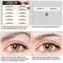 10 Blatt 4D Augenbrauen Tattoos für Make-up, Haarähnliche Natürliche Tattoo Augenbrauen Aufkleber, Ökologische Wasserfeste Augenbrauen Make-up für Frauen – Braun, 100 Paar, 10 Stil