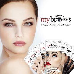 Godefroy MyBrows Long Lasting Eyebrow Transfers, Medium Arch, Dark Brown, 12-Pairs of Brows