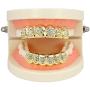 TOPGRILLZ 18K Plated Gold Grills Teeth Grillz for Men Women Iced Out Hip Hop Poker Diamond Top & Bottom Face Grills for Teeth Rapper Costume Cosplay