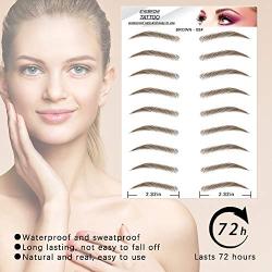 DAGEDA Brown 81 Pairs 9 PC Eyebrow Transfers Stickers, Long Lasting Natural Waterproof Bionic Eyebrow Water Transfer Tattoo Eyebrow Sticker For Woman Man Makeup Tool（Brown）