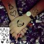 18 Blatt Fake Kleine Schwarze Temporäre Tattoos, Körperaufkleber, Hand- und Nackelkunst, Mode
