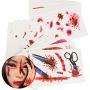 Halloween Temporary Tattoo Stickers Day of the Day Temporary Tattoos 30 Sheets Blood Scar Water Proof Temp Tattoos for Women Kids Girls Hand Face Leg Arm Neck Body Art Decorations Cosplay Supplies