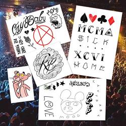 Fashion Tats Lil Peep Temporary Tattoos | Includes Face, Neck & Hands | REALISTIC | Skin Safe | MADE IN THE USA