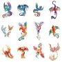 WYUEN 12 PCS Hummingbirds Temporary Tattoo Sticker for Women Men Fashion Body Art Adults Waterproof Hand Fake Tatoo 9.8X6cm (FW12-25)