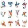 WYUEN 12 Stück Kolibri Temporäre Tattoos für Damen Herren Mode Körperkunst Erwachsene Wasserdicht Hand Falschen Tattoo 9,8 x 6 cm (FW12-25)