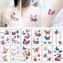 30 Sheets Butterfly Temporary Tattoos 3D Beautiful Butterfly Design Small Art Tattoo Stickers Sexy Waterproof Butterflies Fake Tattoo for Women Men Girls Kids Body Art Decorations Halloween Gift