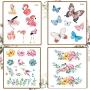 Ooopsi 10 Sheets Luau Floral Temporary Tattoos -Hawaiian/Tropical/Flamingo/Summer Pool Party Decorations Supplies Favors