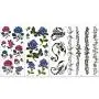 Lady Up 20 Sheets Mixed Style Body Art Temporary Tattoos Paper, Flowers, Roses, Butterflies and Multi-Colored Waterproof Tattoo for Women, 90×190mm