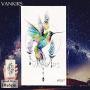 12 Pieces/Lot Watercolor Flying Birds Flash Fake Waterproof Tattoos Stickers Paper Funny Hummingbird Kids Body Arm Temporary Tattoos Flamingo Women Chest Art Decals 10x6cm