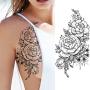 VANTATY 10 Sheets Beautiful Indian Black Henna Temporary Tattoos For Women Mandala Flower DreamCatcher Tattoo Stickers For Girls Body Art Arm Drawings Lace Fake Jewels Tatoo Pendants.