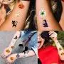Halloween Aufkleber Set für Kinder Party Temporäre Tattoos Sticker, Fröhliche Halloween Party Temporäre Tattoos Aufkleber, 10 Blätter