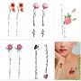 30 Sheets 3D Watercolor Lavender Flower Temporary Tattoos for Women Body Art Arm Fake Flora Adults Tattoo Sticker