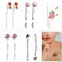 30 Blätter 3D Aquarell Lavendelblume Temporäre Tattoos für Damen Körperkunst Arm Künstliche Flora Erwachsene Tattoo Sticker