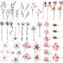 30 Blätter 3D Aquarell Lavendelblume Temporäre Tattoos für Damen Körperkunst Arm Künstliche Flora Erwachsene Tattoo Sticker