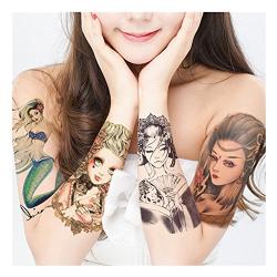 Pinkiou Full Arm Sticker Women Sexy Temporary Tattoo Sticker Waterproof Fake Body Art Sticker (6 sheets)