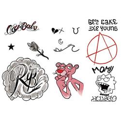 Lil Peep Face Tattoo Set | Temporary Tattoos | Halloween Costume | Skin Safe