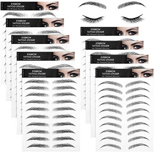 9 Blatt 4D Haarähnliche Eyeliner-Tätowiersticker – Eyeliner-Übertragungsticker für Eyeliner-Styling & Augenbrauenpflege, für Damen & Mädchen, Make-up-Zubehör, 9 Stile, 90 Paare (Schwarz)