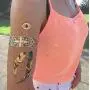 Metallic Temporary Tattoos for Women Teens Girls - 8 Sheets Gold Silver Temporary Tattoos Glitter Shimmer Designs Jewelry Tattoos - 100+ Color Flash Fake Waterproof Tattoo Stickers (Mustique)