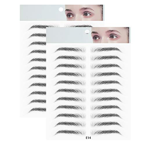 DKAF 2 Pcs 3D Hair-Like Authentic Eyebrows, Waterproof Imitation Ecological Natural Tattoo Eyebrow Stickers, Grooming Shaping Brow Shaper Makeup Eyebrow Transfer-E14